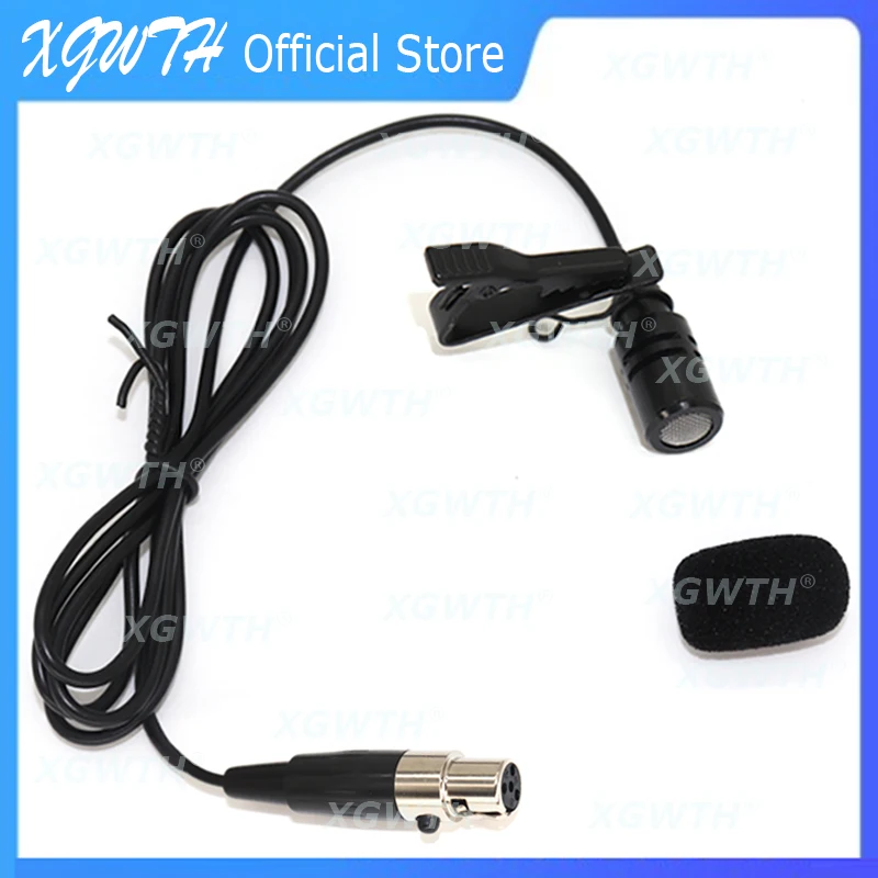 Lavalier Microphone Omnidirectional Electret Condenser Lapel Mic for Shure Wireless BodyPack Transmitter System 4 Pin XLR TA4F