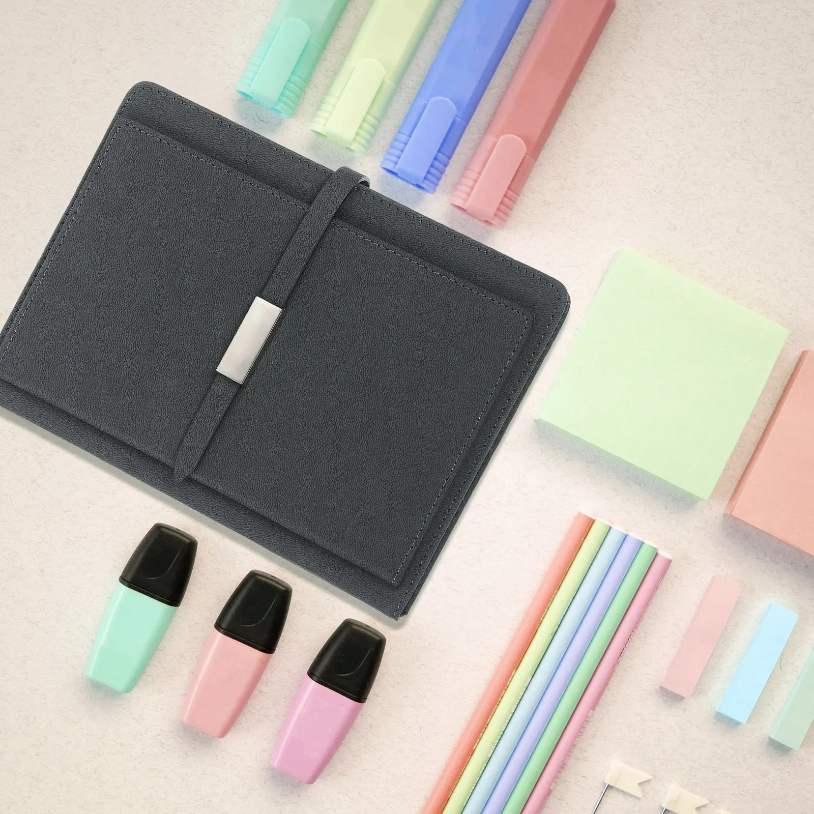 

Business Schedule Notebook A5 Daily Planner Lightweight Portable Compact Planner for Office School Monthly Week Planning