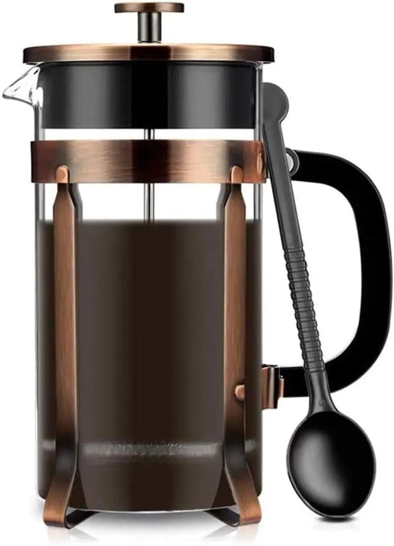 French Press Coffee Maker Glass 34oz, French Coffee Press with Handle and Non-Slip Base Precise Scale Easy to Clean Durable Heat