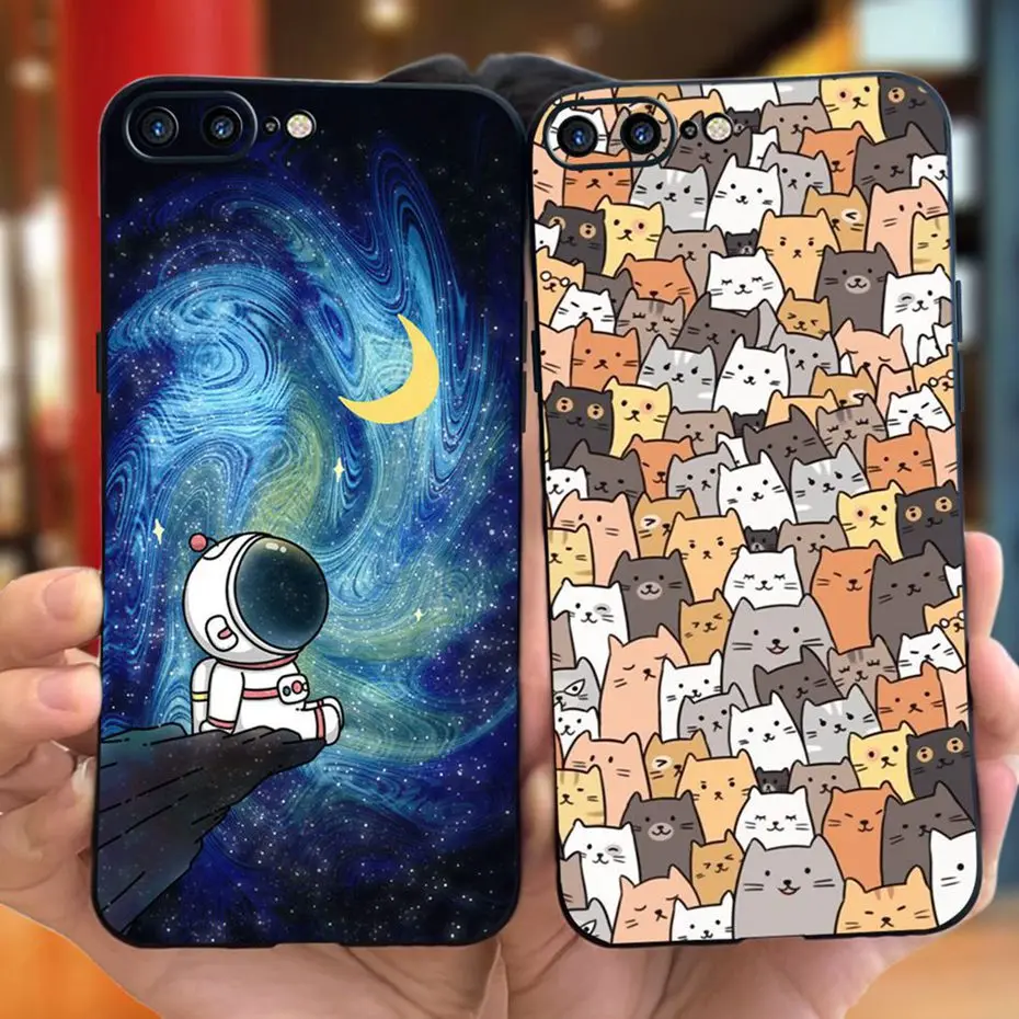 Case For iPhone 7 8 Plus iPhone7 iPhone8 Cute Cartoon Animal Printed Jelly Silicon Soft Phone Bumper For iPhone 7Plus 8Plus