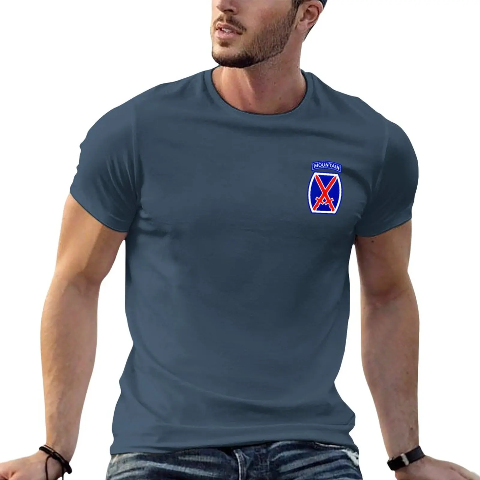 Army 10th Mountain Division Military Infantry Patch T-Shirt blank t shirts man clothes mens t shirts pack