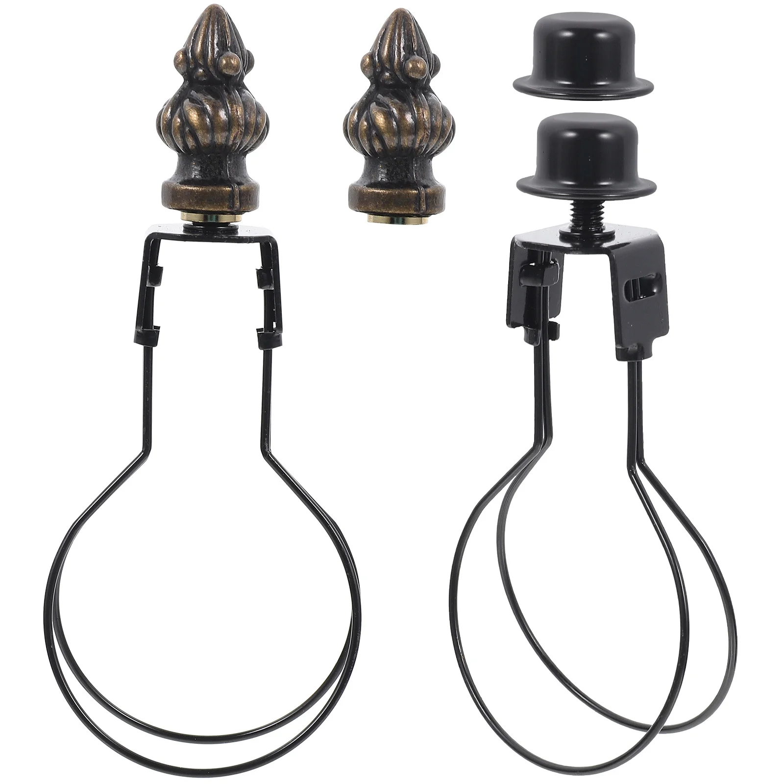 

2 set Lamp Shade Harp Holder Adapter Kit Light Bulb Clips For Diy Lighting Accessories Durable Alloy Clip On Lampshade Base Home