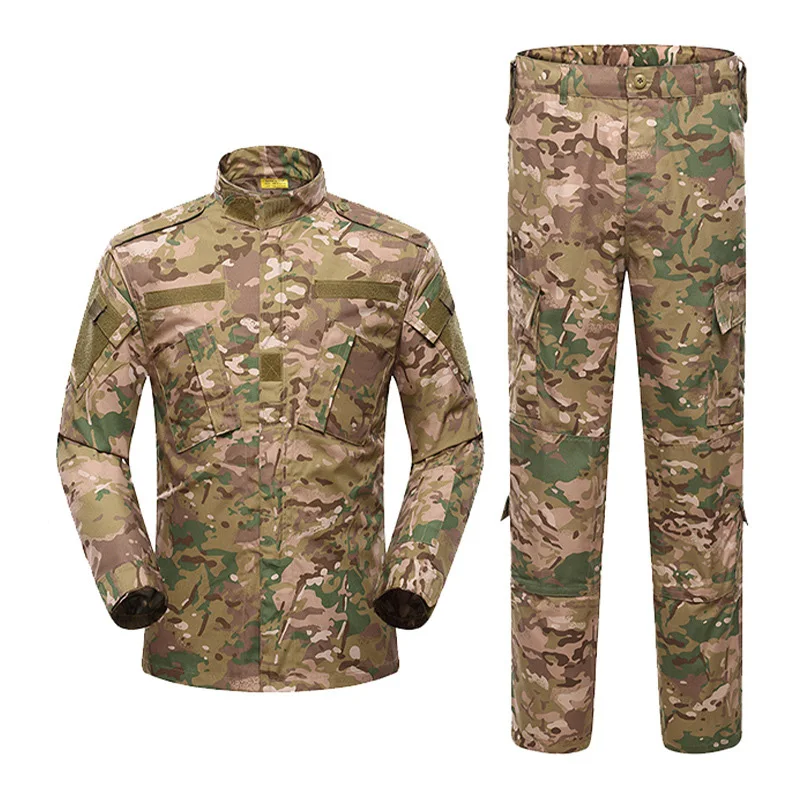 17 Colors Camouflage Uniform Suit Airsoft Combat Clothing Set Oversized Training Clothes Outdoor Hunting Fishing Suits 3XL A2F48