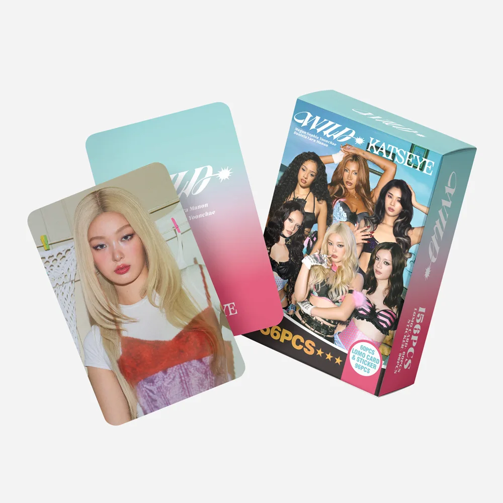 156pcs Kpop Idol KATSEYE WILD New Album BEAUTIFULCHAOS Lomo Cards DANIELA @@ HD Printd Photocards Stickers MANON MEGAN Fans Gift