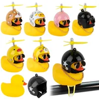 Motor Accessories Yellow Duck Ornaments with Helmet for Bike Without Lights Auto Accessories Duck In The Car Interior Decoration