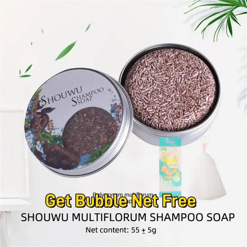 Natural Organic Conditioner Soap Hair Darkening Shampoo Moisturize Repair Gray White Hair Color Dye Treatment Bamboo