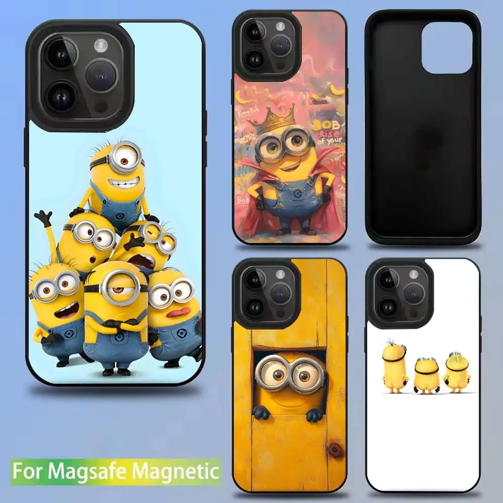 

C-Cartoon Cute M-Minions-s Phone Case For iPhone 16,15,14,13,12,11,Pro,Max,Plus,Mini,SE New Magsafe Magnetic Wireless Charging