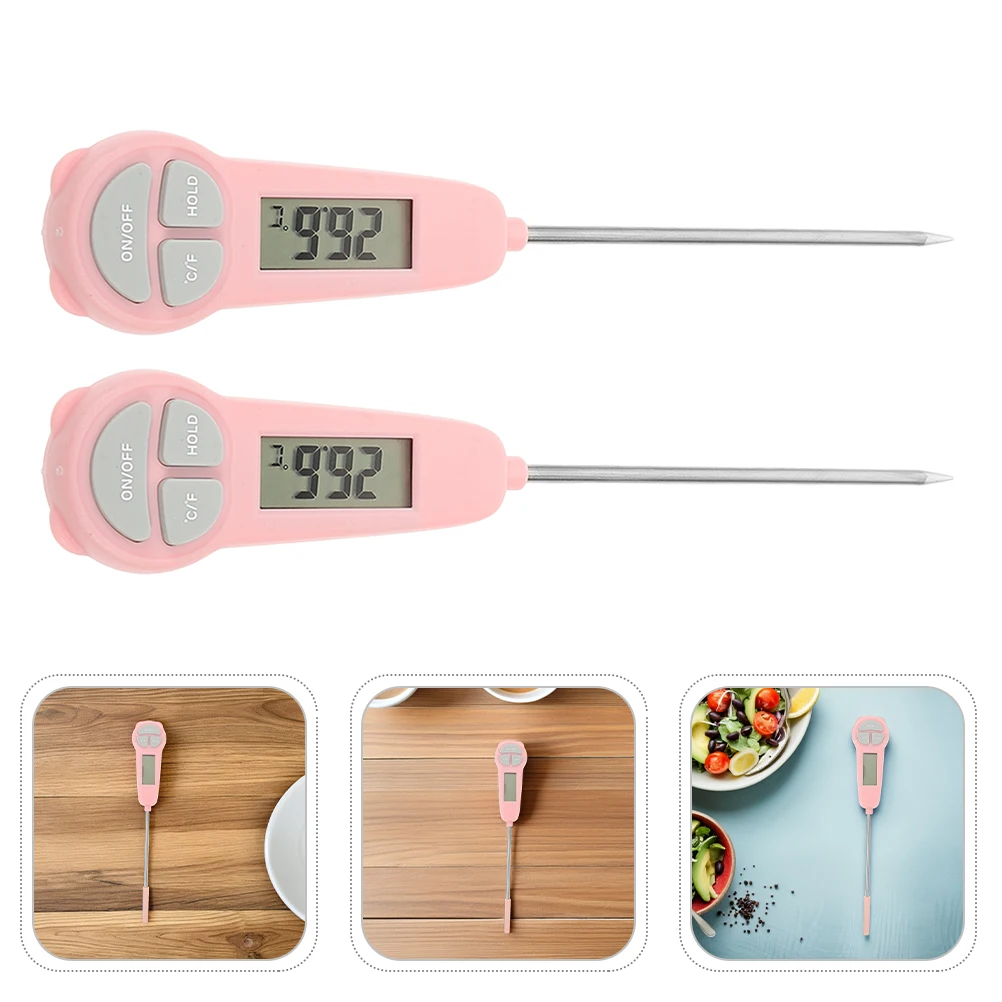 

2pcs Digital Portable Precision Baby Milk Food Oil Temperature Measurement Instant Read Cooking Frying Grilling Waterproof Easy