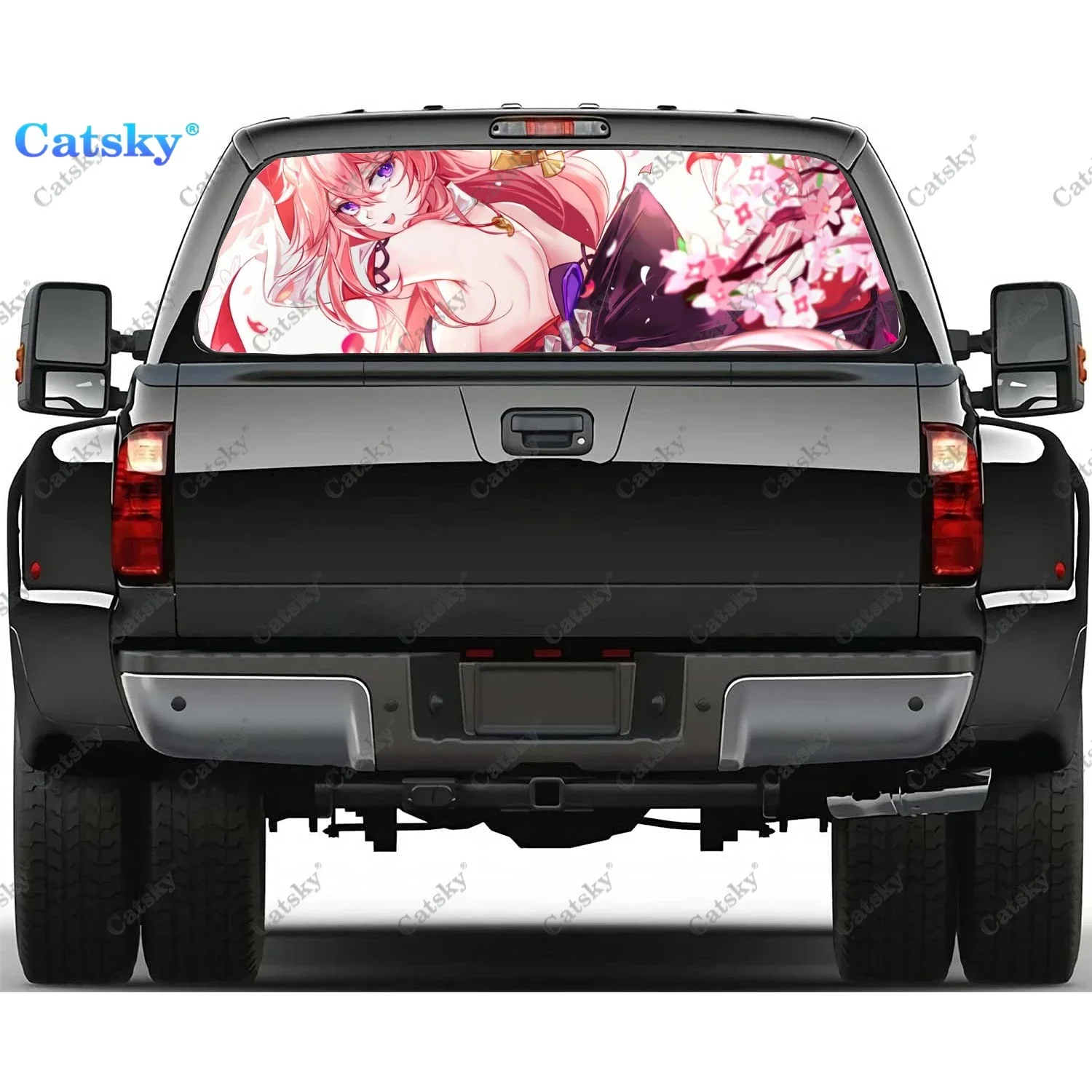 

Genshin Impact anime Window Decal Sticker Graphic PVC Decorative Truck Sticker Perforated Vinyl Universal Sticker