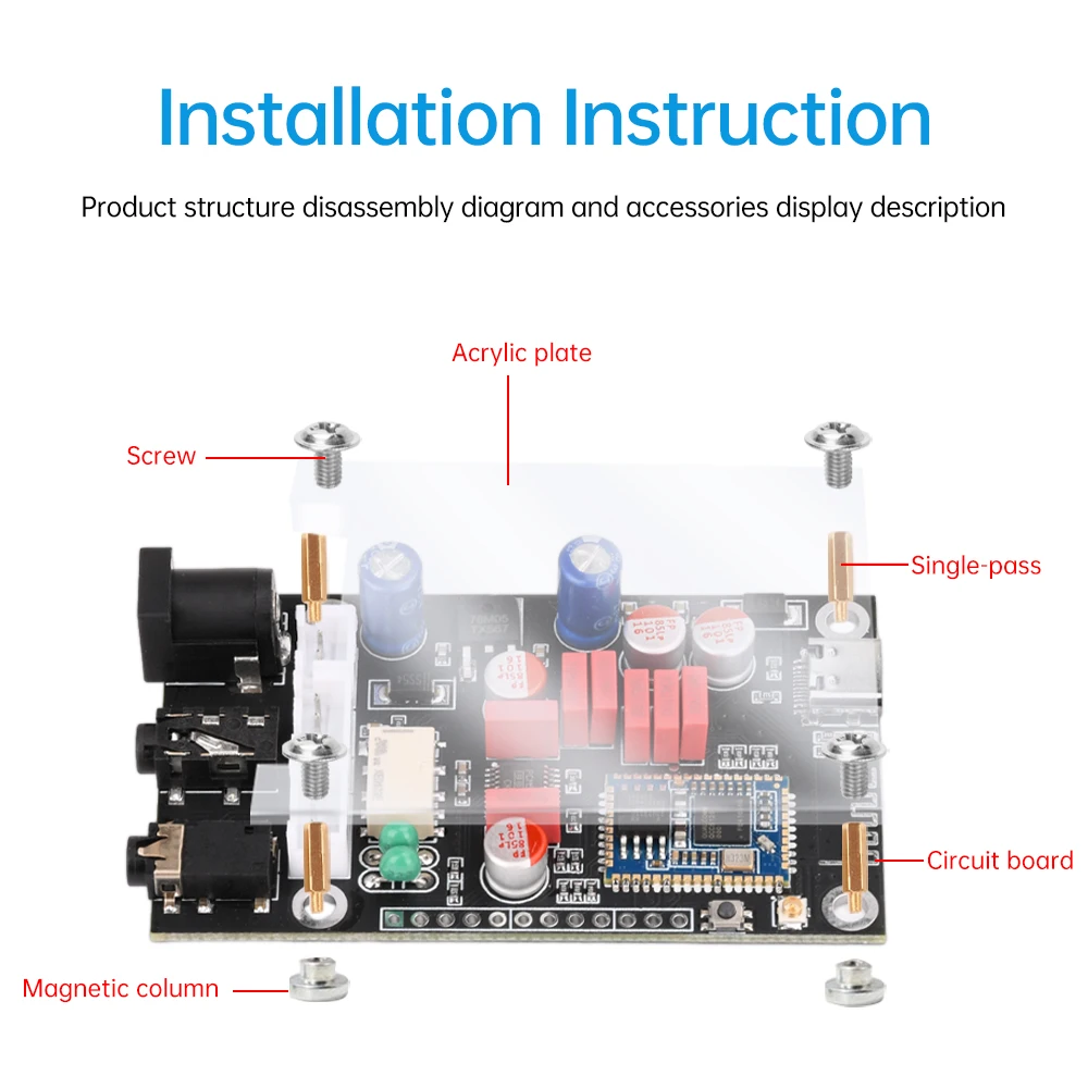 DAC Audio Decoder Board 24Bit/96Khz LDAC DC8-24V XY-LA02 Wireless Adapter  APTX LDAC Lossless HD Sound Quality