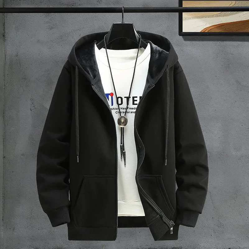 سترة فضفاضة للرجال بغطاء للرأس بسحاب سترة ربيع الخريف على الطراز الأمريكي ملابس رياضية للزوجين ملابس خارجية غير رسمية مقاس كبير #3