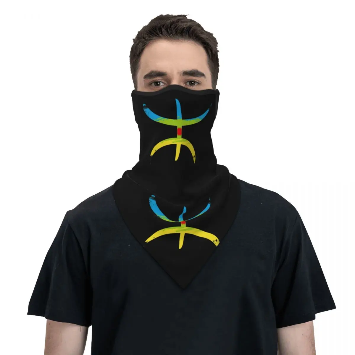 Berber Amazigh Flag YAZ Winter Neck Mask Warmer Men Women Hiking Hunting Tube Scarf Face Bandana Gaiter