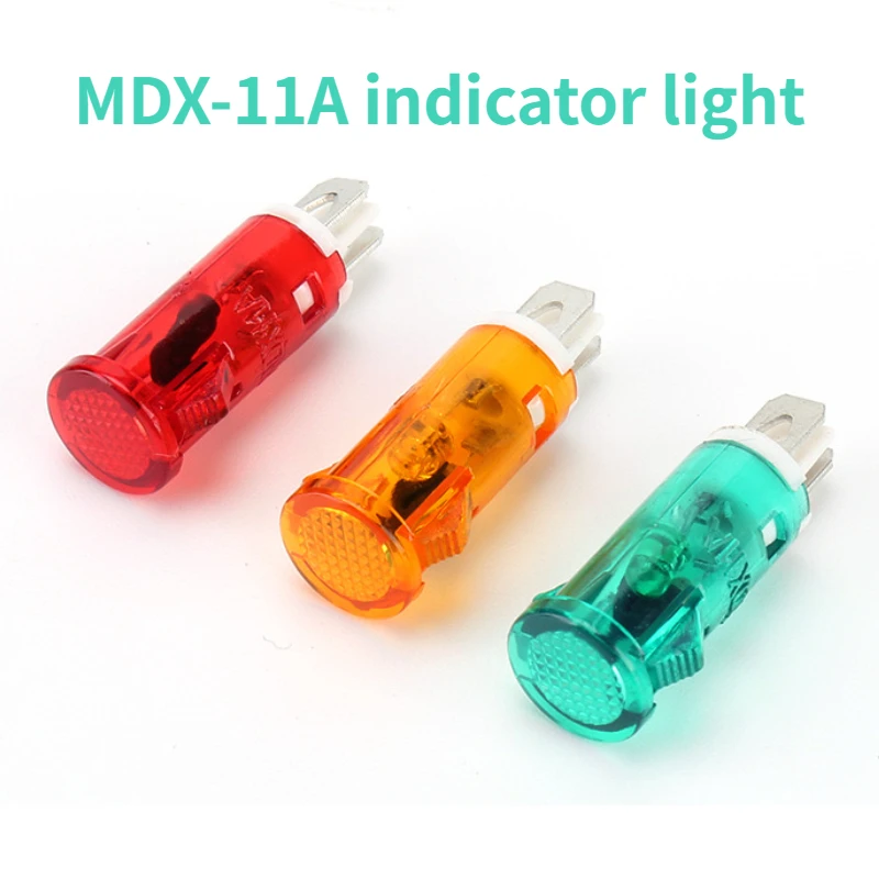 10PCS Guiding Signal Lamp Panel Mounting Neon Indicator 12V 24V 220V 380V Red Green Yellow Lights