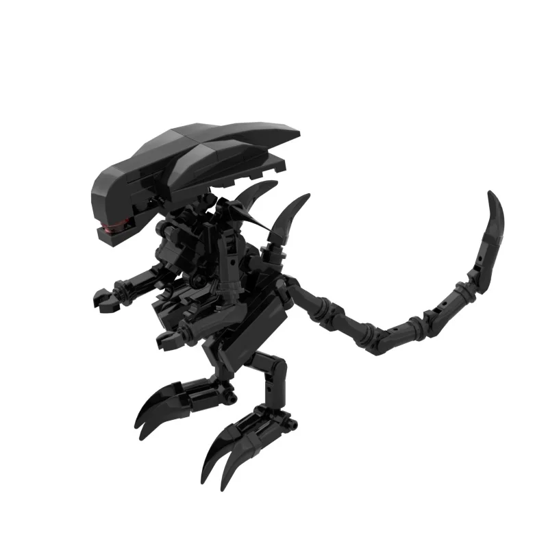 Moc mini bloco de construção de monstro alienígena, peça pequena, montagem, brinquedo, presente, ornamento de mesa, modelo diy (pacote de peças/manual eletrônico)