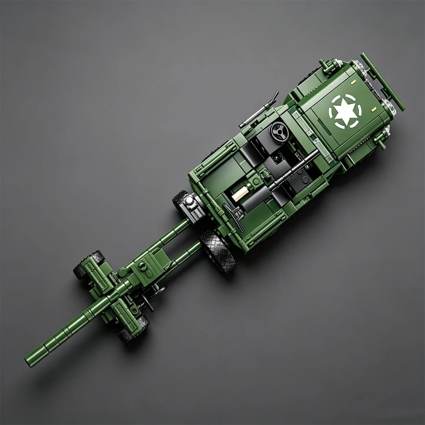 MOC toy  Figurine American Willis Off-road vehicle building tactical military car puzzle gift grenade launcher tractor model