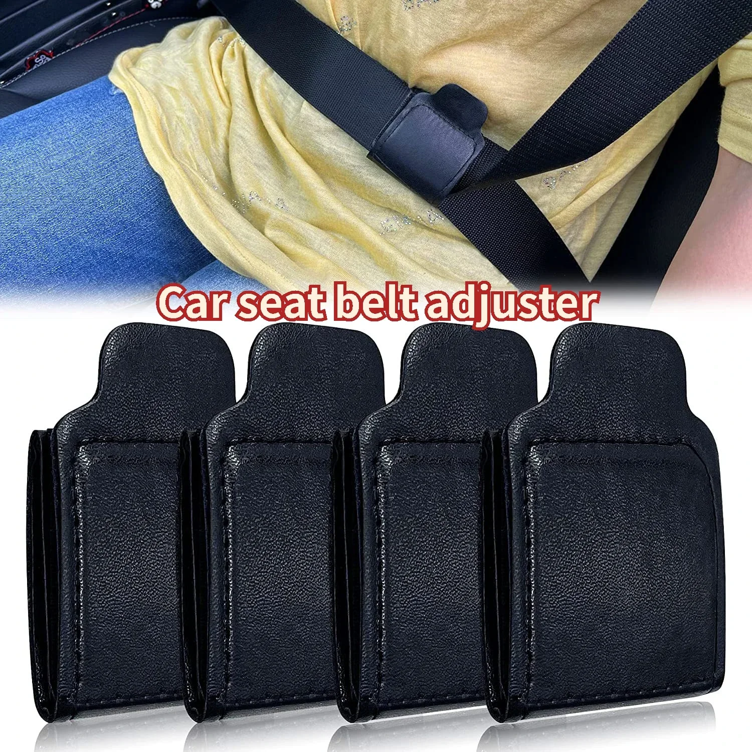 Car seat belt adjuster PU leather seat belt limiter fixed clip anti-stretching neck belly Child Protection Car-Styling