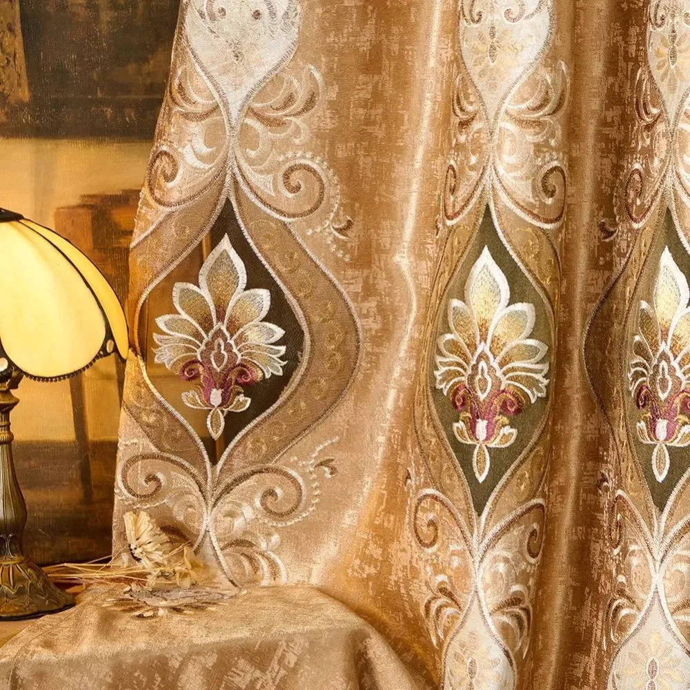 

Embroidered Style European Style Curtain Shading Blinds Living Room Bedroom Window Decor 1PC