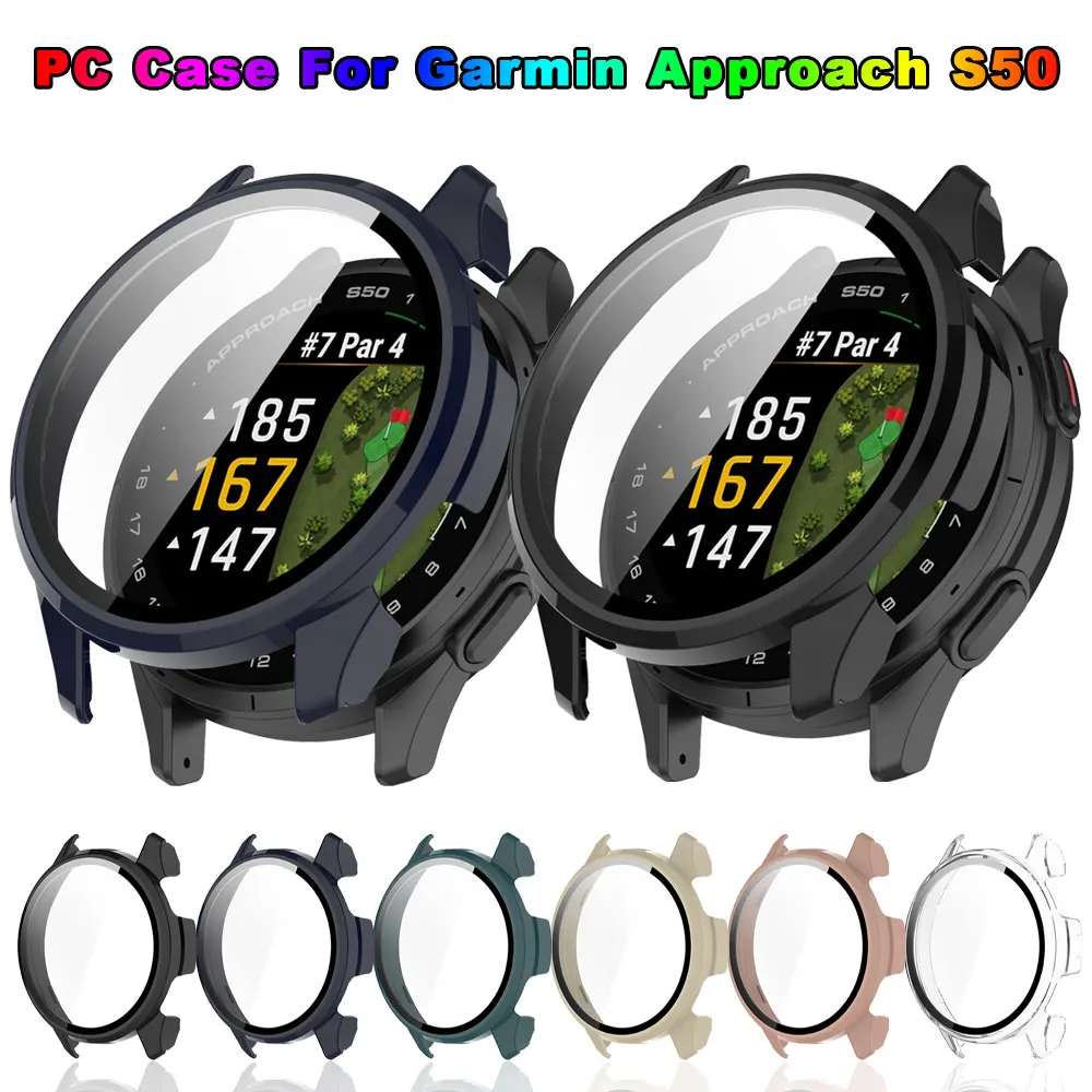 PC Case+ Tempered Glass For Garmin Approach S50 Full Shell Screen