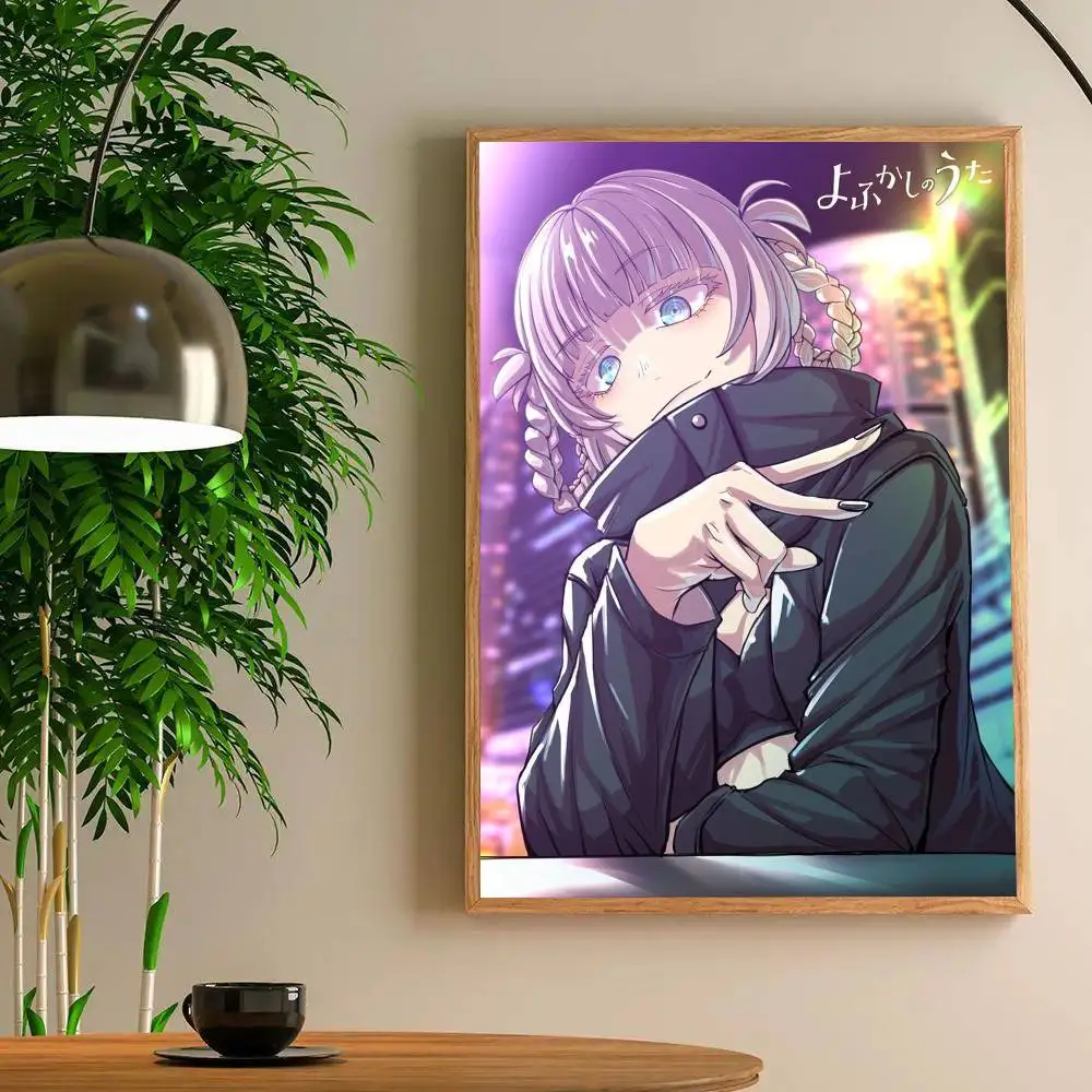 1 قطعة أنيمي فتاة نداء الليل المشارك ذاتية اللصق الفن ورق مقاوم للماء ملصق مقهى بار غرفة جدار ديكور