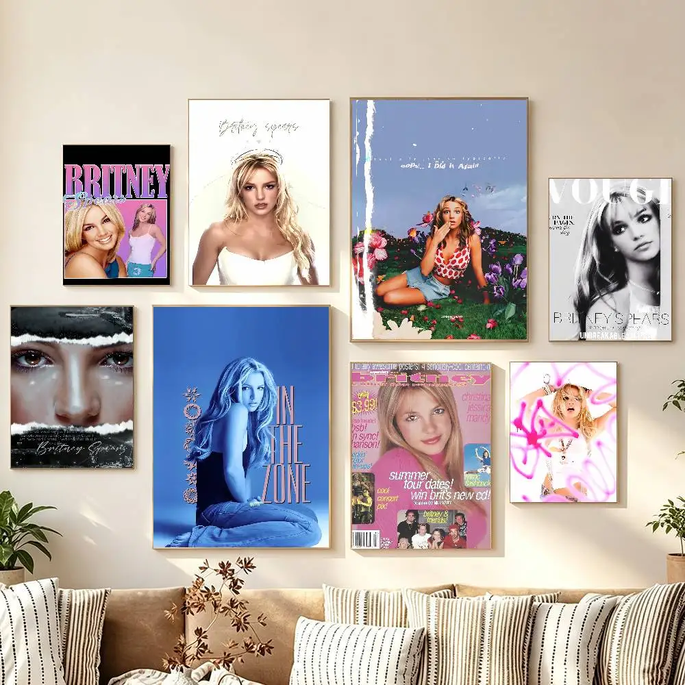 Retr-o- Sing-er- B-Br-itney Spear-s- Wall Art Canvas Painting Posters And Prints Wall Pictures Kids Room Decor No Frame