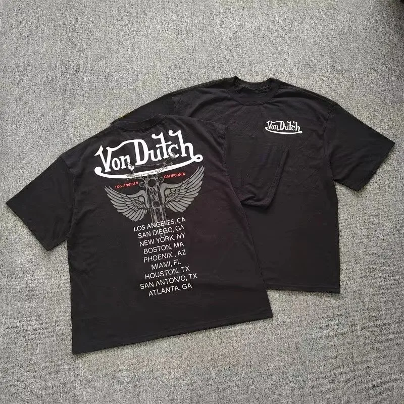 Classic Vintage Von Flying Eyeball Y2K Cyber Punk Dutch  Graphic T-Shirt Cotton Men Women Streetwear Tee