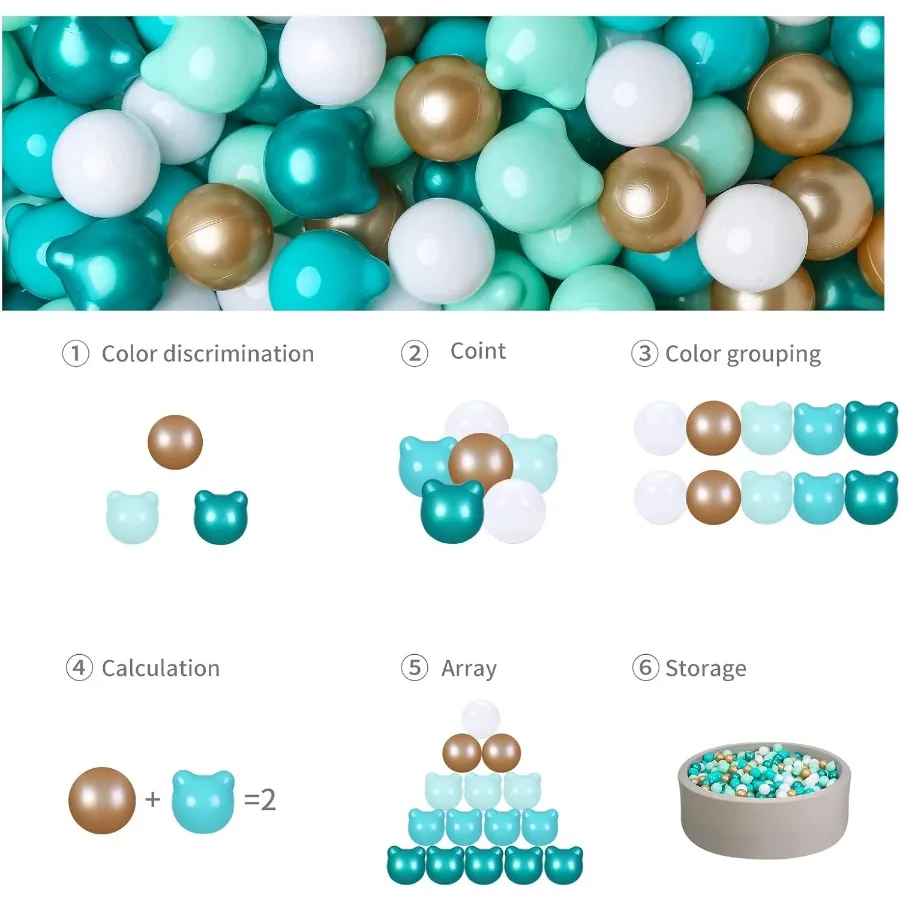 ลูกบอลพลาสติกสำหรับเด็กเล่น 100 ลูก รูปทรงต่างๆ ทนทานต่อการบด สำหรับเด็กเล็ก เด็กทารก สีพาสเทล ของเล่นรูปทรงต่างๆ ขนาดใหญ่ สำหรับเพื่อนซี้