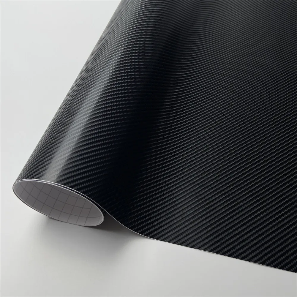 4D Schwarz Carbon Faser Vinyl Wrap Film Für Selbstklebende Fahrzeug Motorrad Auto Körper Styling Wasserdichte Folie Aufkleber DIY