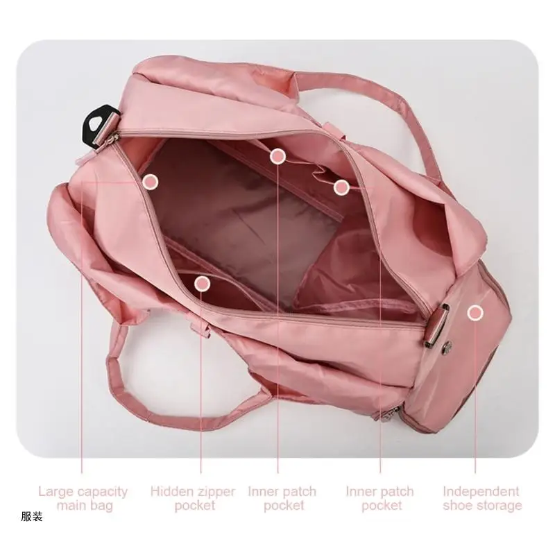 D0UD Sports Gym Bag for Women Sport Duffle Workout Bags with Shoe Compartment Womens Gym Bags