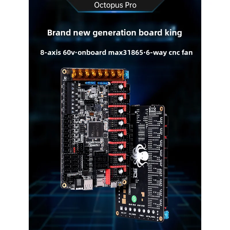 

Материнская плата для 3D-принтера BIGTREETECH Octopus Pro Voron, восьмиосная, 60 В, высокое напряжение 429/H723