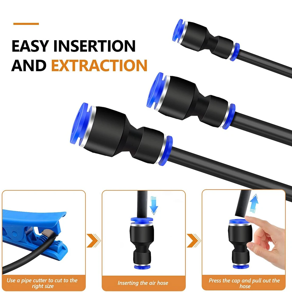 10PCS Pneumatic Push to Connect Fittings Air Line Quick Release Connector PG PEG PW Reducer Joint for Compressor Suspension