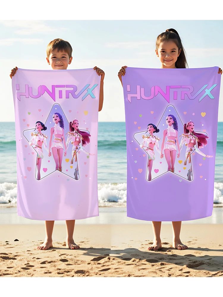 

Kpop Demon Hunter Beach Towel Colorful Bath Towels For Girl Microfiber Quick Dry Sand Free Beach Yoga Spa Gym Pool Beach Towel