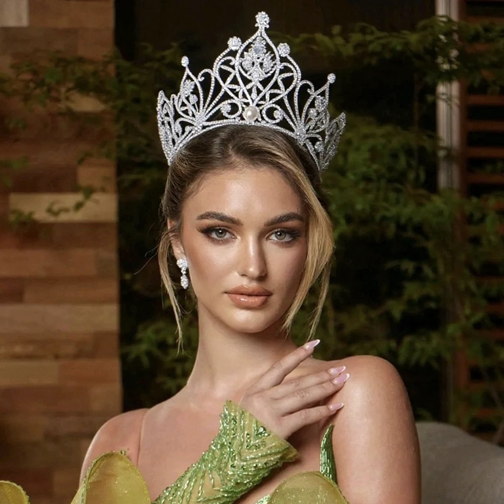 

High-End European Large Miss World Beauty Pageant Champion Hair Crown Queen Headband Award Ceremony Headpiece Accessories