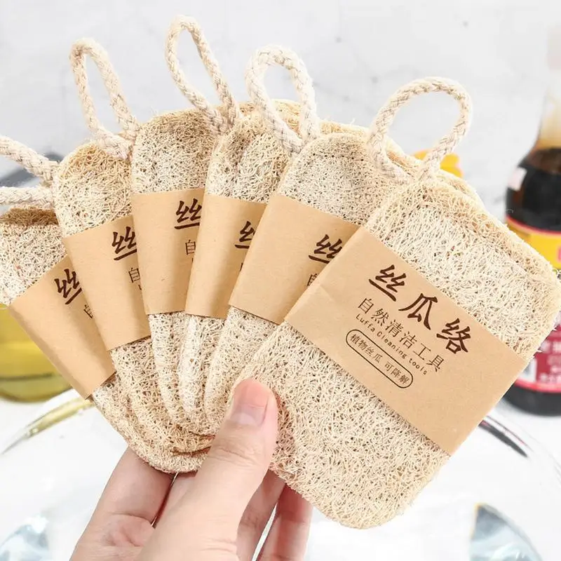 Natural Loofah Luffa Loofa Bath Body Shower Exfoliating Scrubber Sponge Kitchen Scrubber Scrub Pad Rub Pot Dishes Cleaning Brush