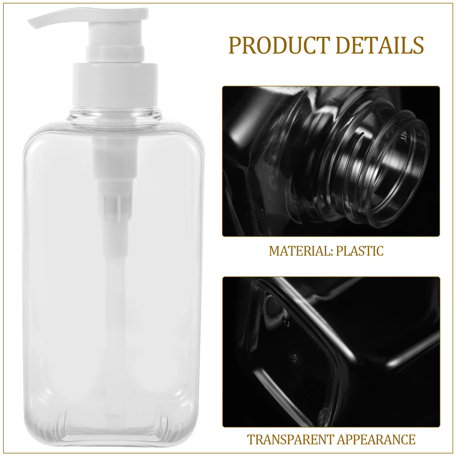 

450 Ml Soap Dispenser Bottle Empty Bottles for Liquid Refillable Pump Lotion Bathroom Body Wash