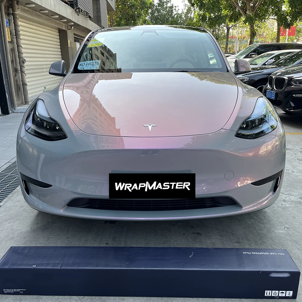 طلاء ألياف الكربون الرمادي البركاني الكريستالي من مادة TPU لحماية طلاء السيارات بلمسة نهائية ملونة لفيلم حماية طلاء الجسم التلقائي #4