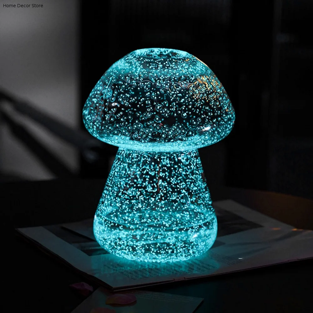 Ins Dreamlike Fluorescent Vase Glow-in-the-dark Exquisite Luminous Glacier Vase Unique Transparent Mushroom Vase Home Decor
