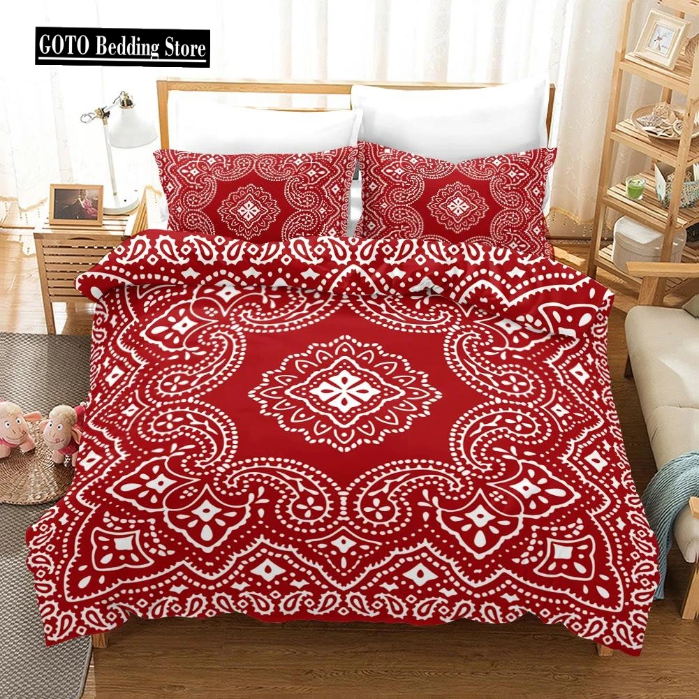 

Red Home Textile Duvet Covers Set Bohemia Wedding Bedding Set 2pcs 3 Pcs Bed Comforter Double Bed Bedding Sets Super King 2024