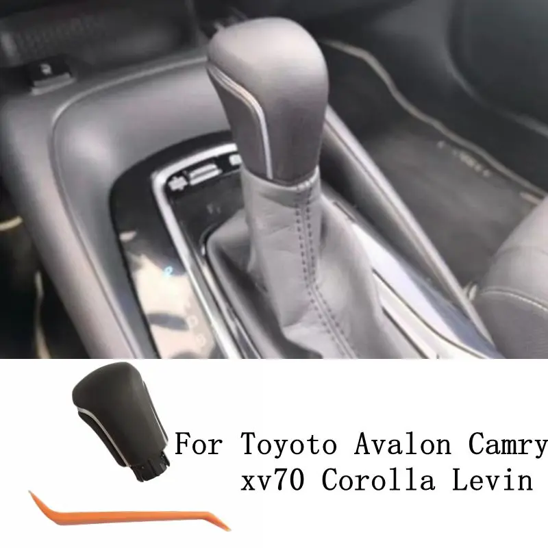 Genuine Leather Gear Shift Knob Head for Toyota Camry Xv70 Corolla Levin SE 2019 2020 2021 2022 Car Interior Accessories