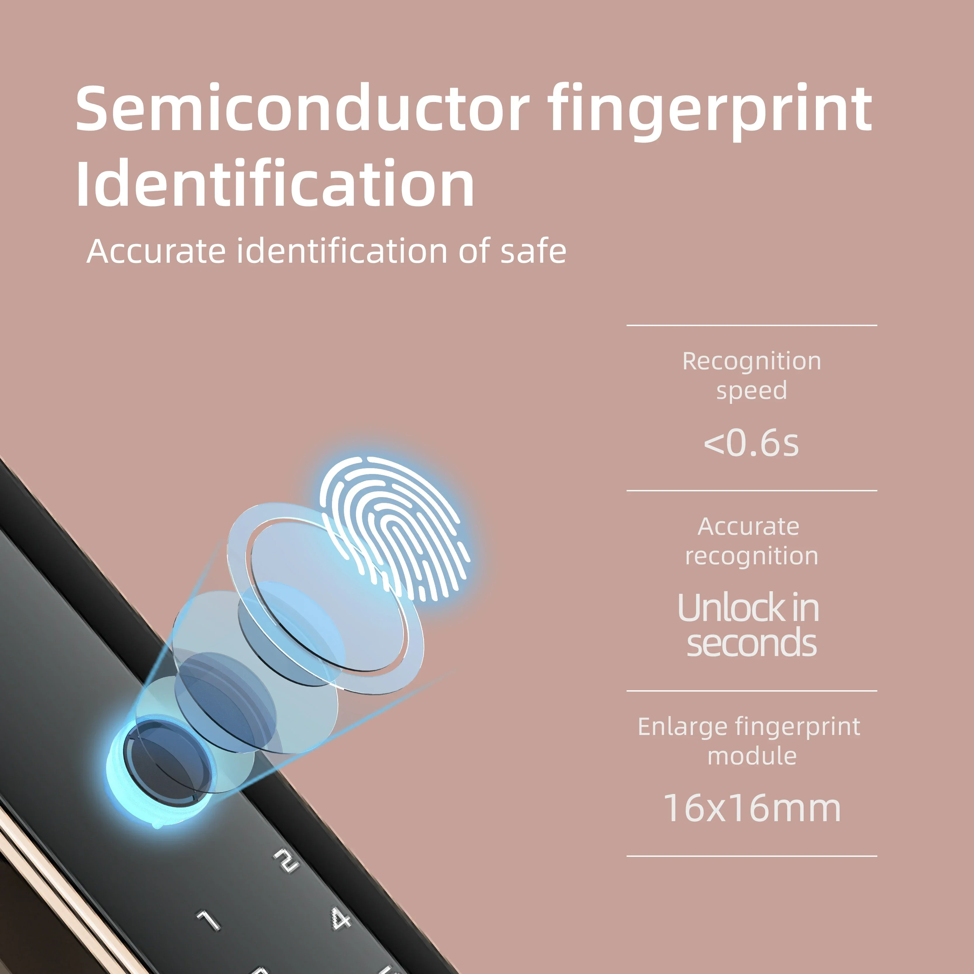 ผลิตด้านหน้า 3d Facial Recognition Face Id Call Gate ลายนิ้วมือสมาร์ทล็อคประตู