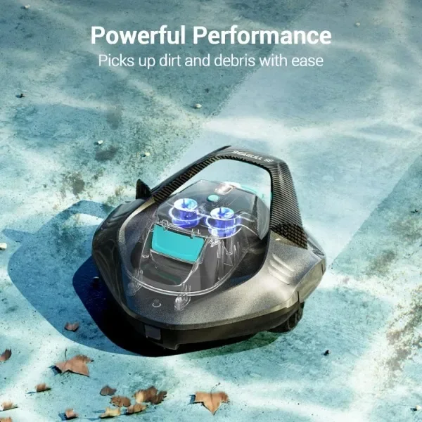 AIPER Seagull SE Cordless Robotic Pool Cleaner, Pool Vacuum Lasts 90 Mins, LED Indicator, Self-Parking