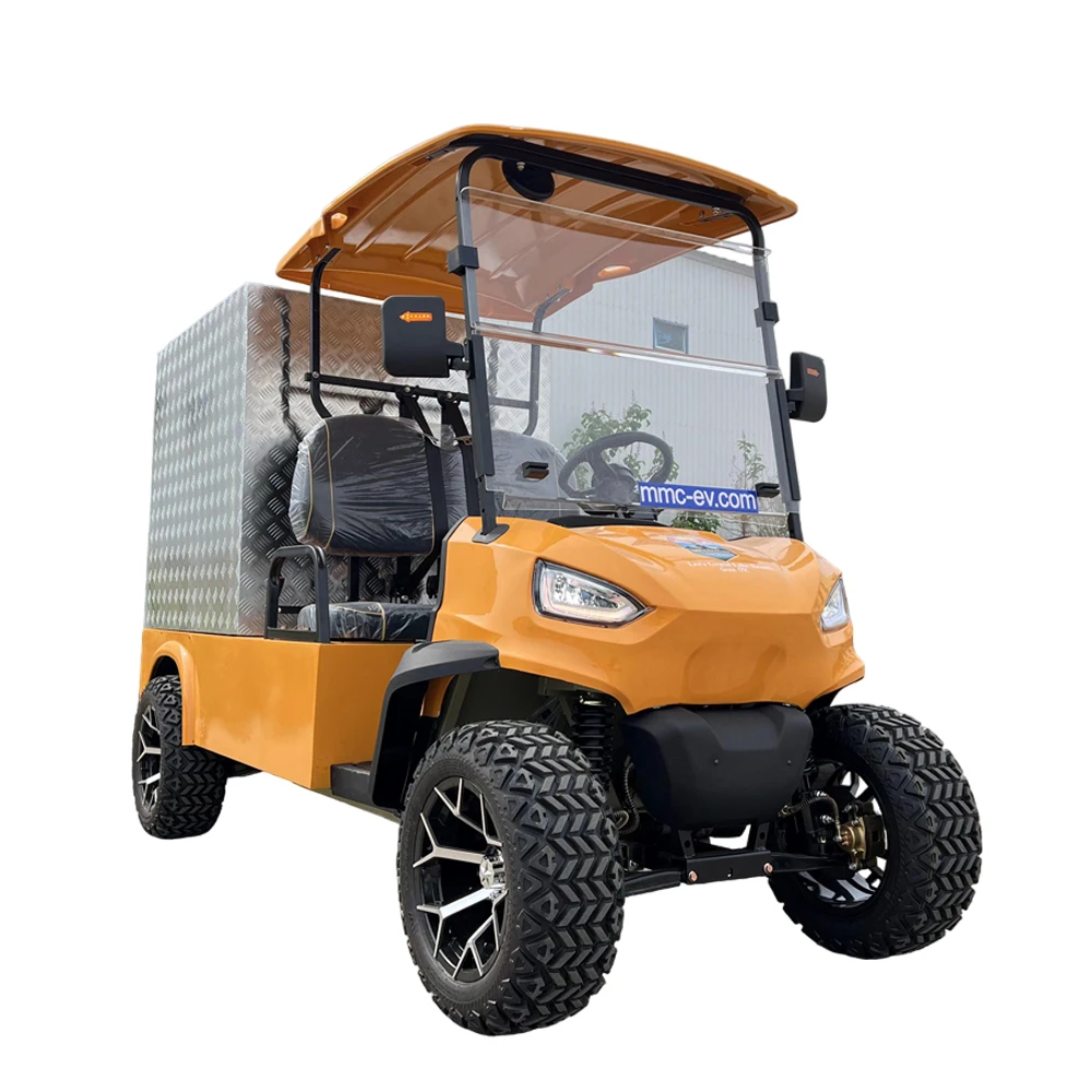 

2024 Hot Sale Off Road ClubCar Hunting Cart Golf Car 5000W Electric Golf Cart 2 Seater 60V Lithium Battery with Closed Cargo Box