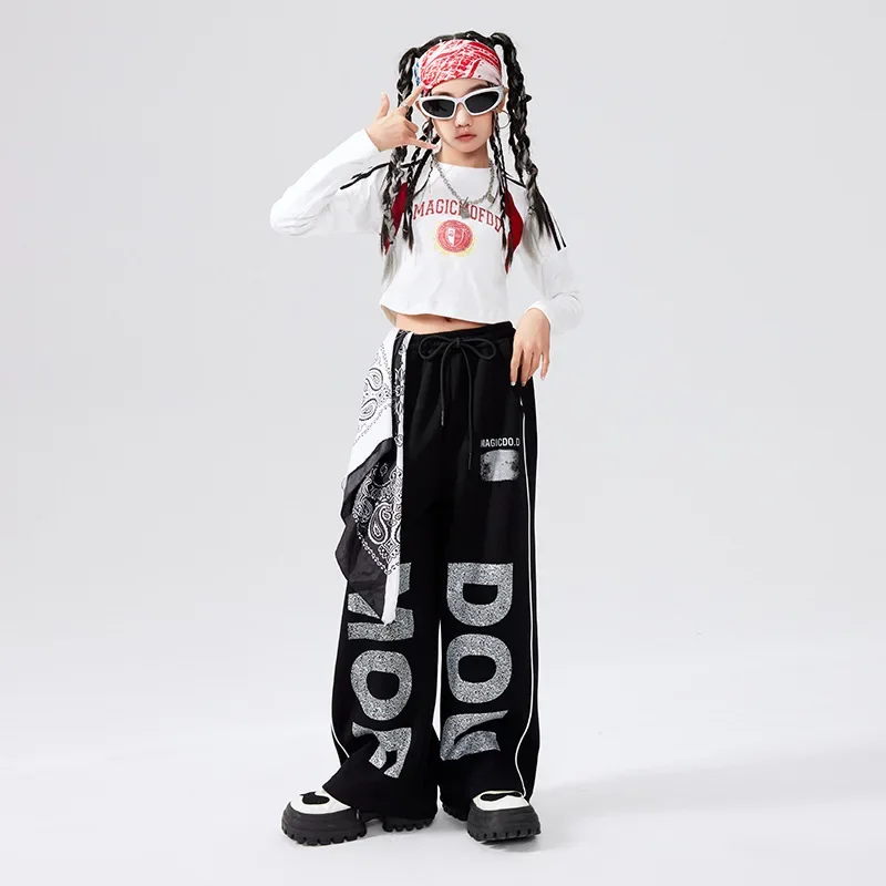 Mädchen Hip Hop Crop Top Brief Jogger Hosen Jungen Streetwear Sweatshirts Kinder Jazz K-pop Kostüm Kind Street Dance Kleidung sets