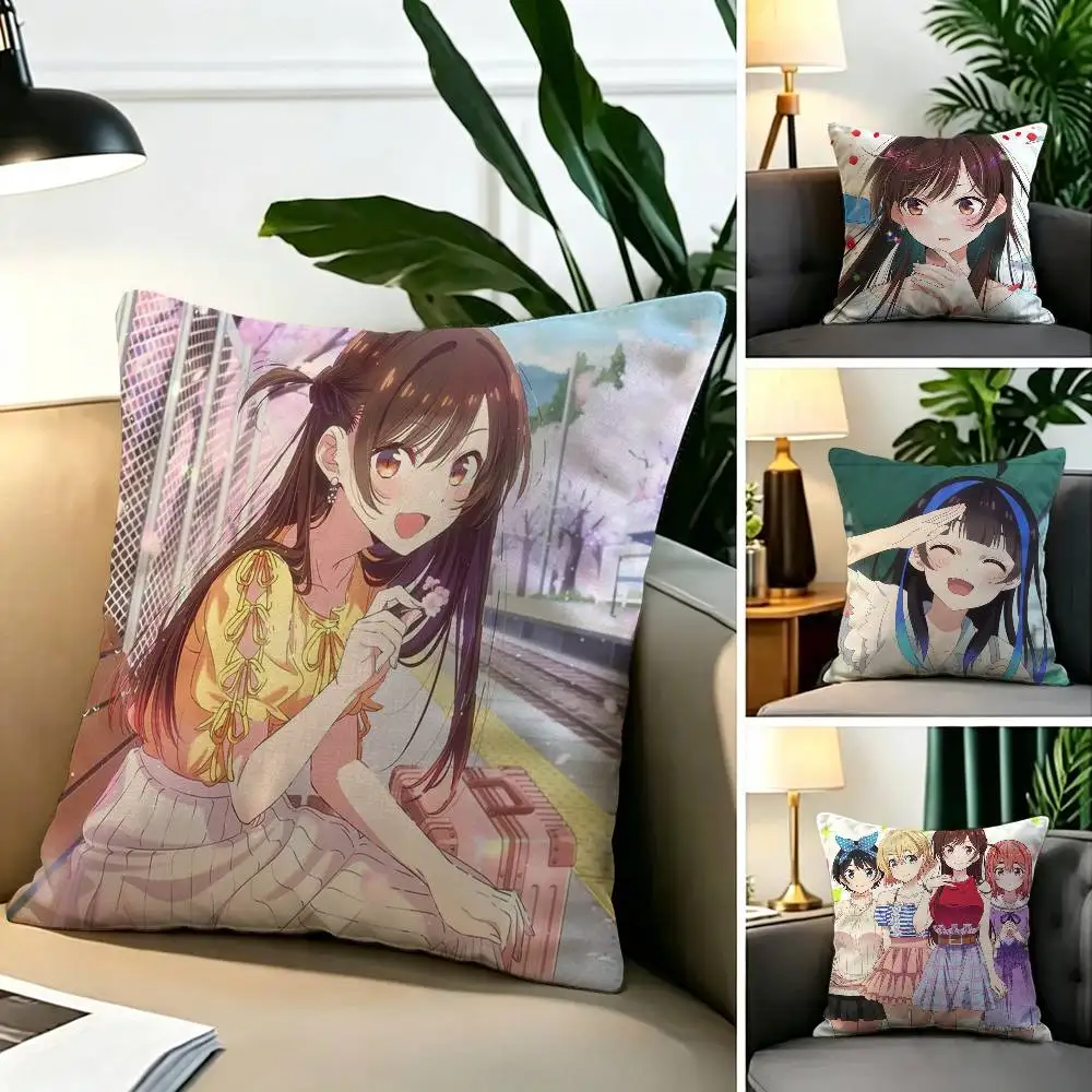 Rent a Girlfriend Season 5  Pillow Case Square Double-Sided Sofa Cushion Cover Bedroom Bedside Pillow