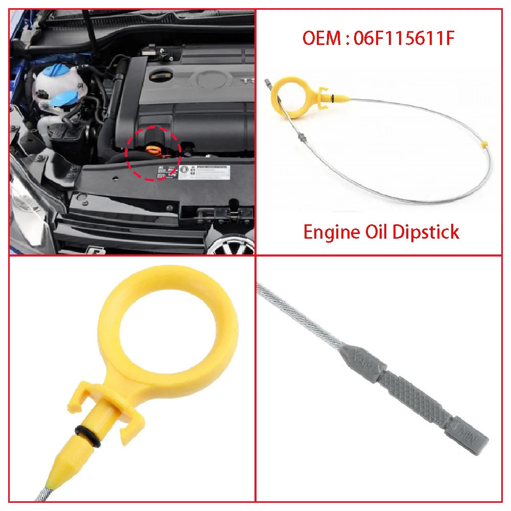 06F115611F Car Accessories Fit for Audi TT TTS Coupe Roadster 8J 2007-2014 Auto Engine Oil Dipstick Level Indicator Dip Stick