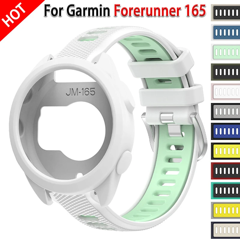 Capa Protetora + Pulseira para Garmin Forerunner 165, Bracelete de Silicone Macio para Smartwatch, Acessórios de Capa Protetora
