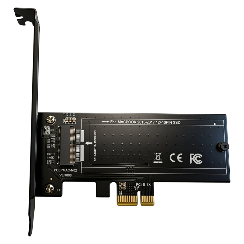 NEW PCIe 1X to MacBook SSD Adapter Expansion Card Support MacBook 2013-2017 A1465 A1466 A1398 A1418 A1502 12+16Pin SSD Converter
