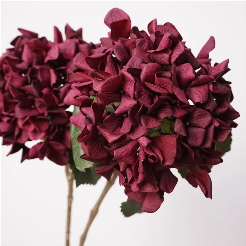 4Pcs/lot Moisturizing Autumn Hydrangea Real Touch Artificial Flowers Bridal Bouquet Wedding Decor Party Home Flower Arrangement