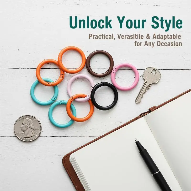 Spring O Buckle 50Pcs 23mm Zinc Alloy Paint Coated Round Opening Clasps for Keychain DIY Home Craft Projects