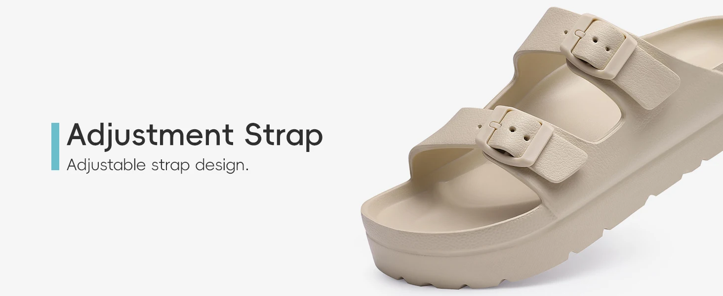 Comwarm Orthopädische Damen-Sandalen mit Verstellbarer Schnalle Rutschfeste Modische Slides Weiche Sohle Strandpantoffeln mit Gewölbeunterstützung – Detail 4