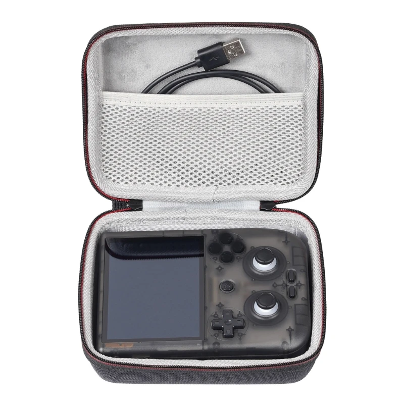 for RG406V Handheld Game Console Scratchproof Carrying Case Shockproof Storage Bag Hard Case with Mesh Pocket